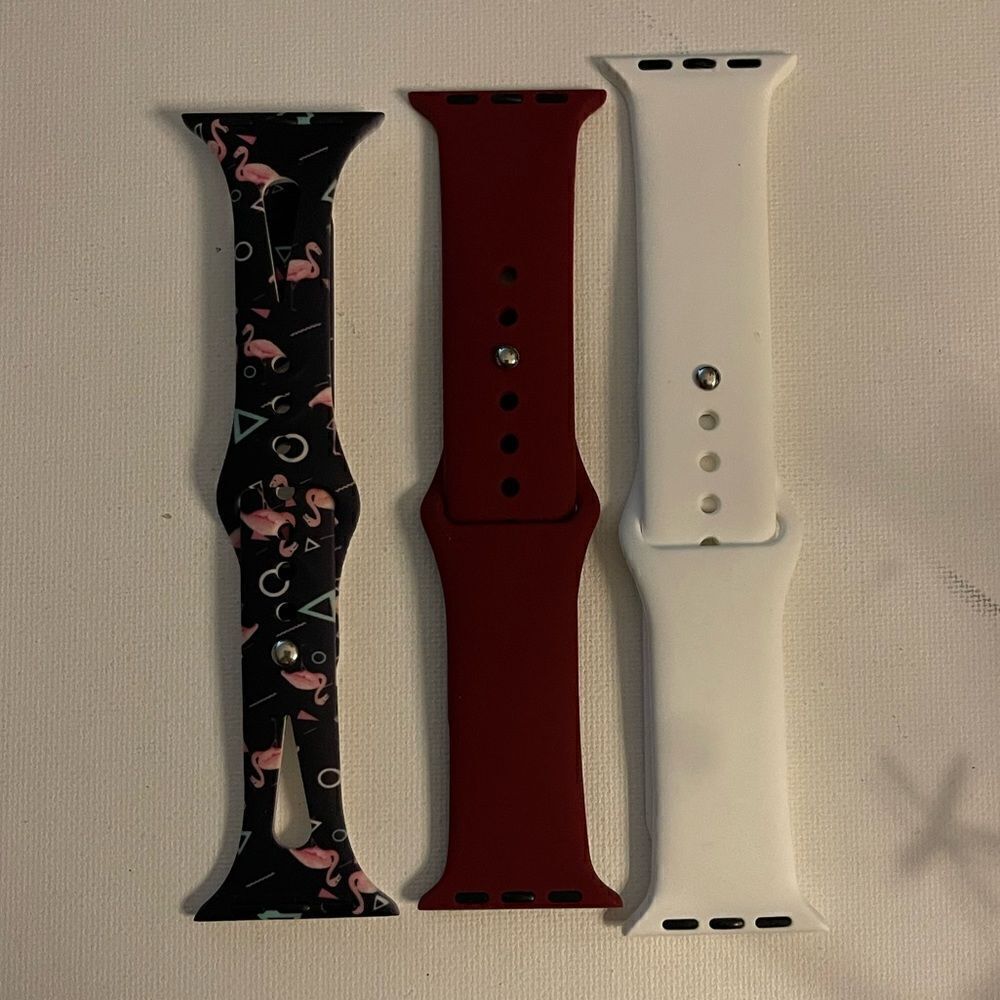 Flamingo & 2 other colors Watch bands for Apple Watch 38/40mm set of 3